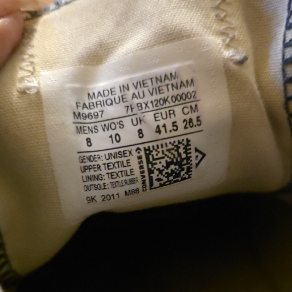 Converse All-Star Men's Charcoal Grey Sneakers Size 8 - Picture 7 of 7